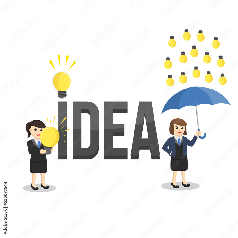 business woman idea design character people on white background