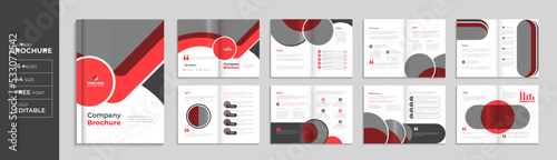 Red corporate brochure company profile template annual report cover layout, minimal business brochure a4 page template design