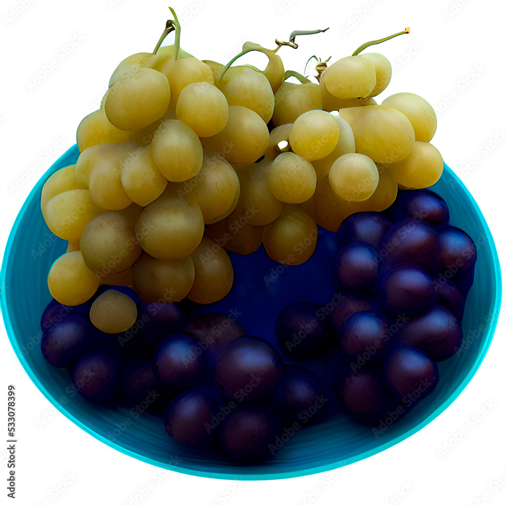 Green and black grapes on plate art