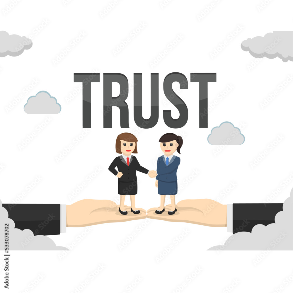 business woman secretary trust design character on white background