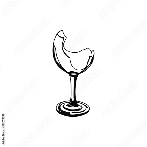 broken drinking glass concept vector illustration