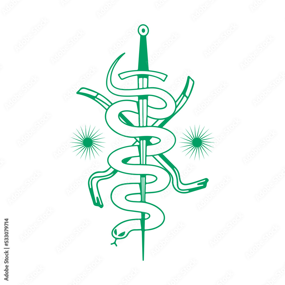 sword and snake illustration vector sword and snake illustration vector