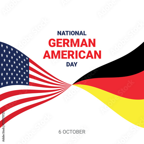 German American day 6 October banner, poster, social post, template, background with flag