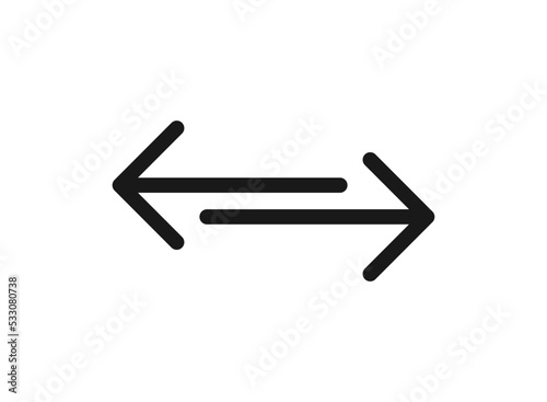 Transfer arrows outline icon. linear style sign for mobile concept and web design. Left right arrows simple line vector icon. Symbol, logo illustration.