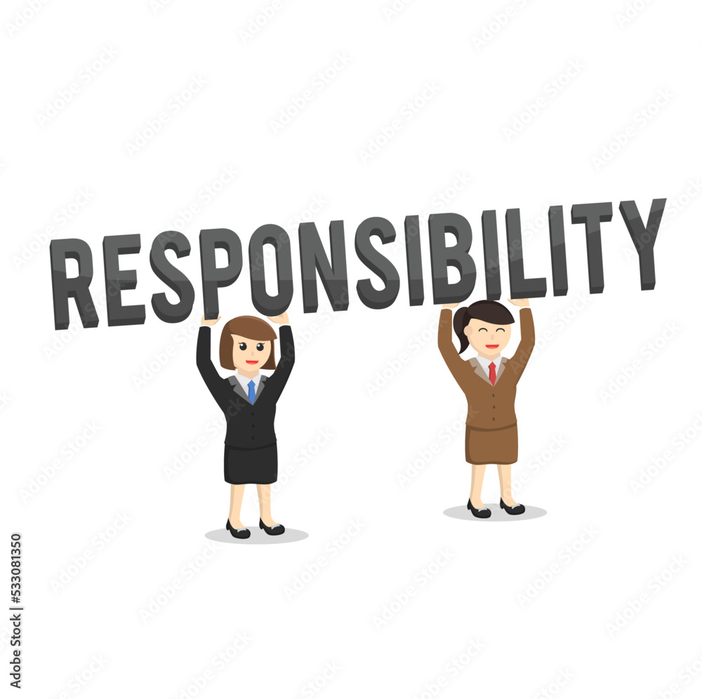 business woman secretary responsibility design character person on white background