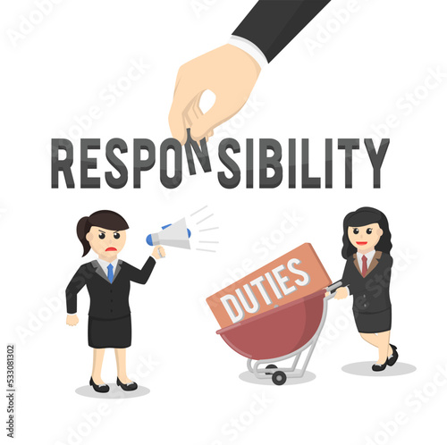 business woman secretary responsibility design character