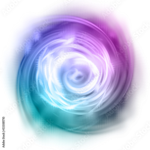 Abstract transparent iridescent swirl element.