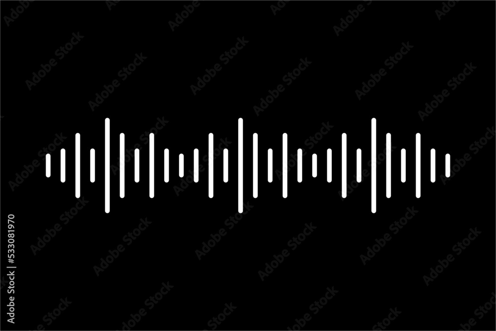 Sound Wave Music Volume Icon Symbol for Logo, Apps, Pictogram, Website or Graphic Design Element. Vector Illustration 