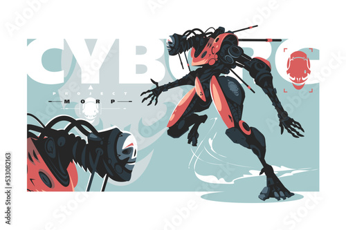 Wallpaper Mural Battle cyborg, warrior military robot
