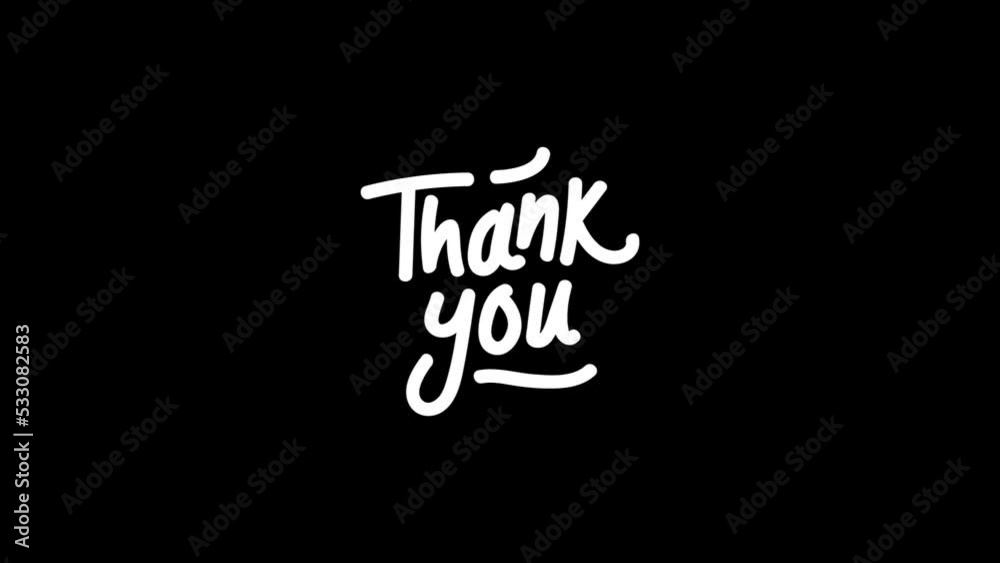 writing thank you with a movement like writing