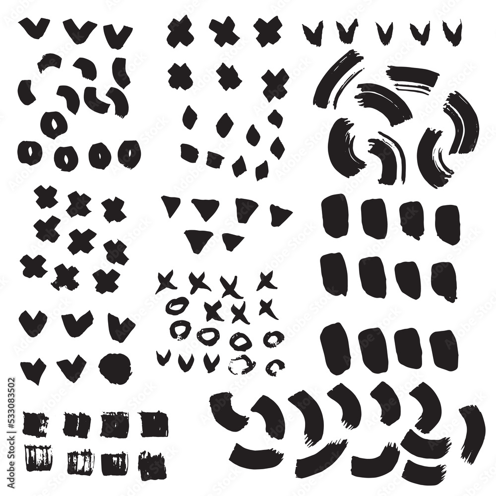 Vector abstract hand drawn black and white inkmarks Vector abstract hand drawn black and white inkmarks