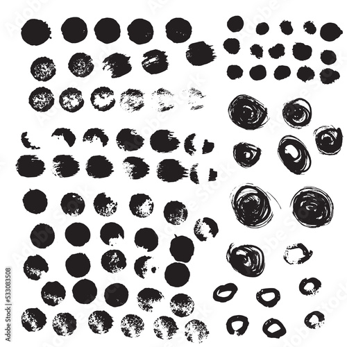 Vector abstract hand drawn  black and white inkmarks 