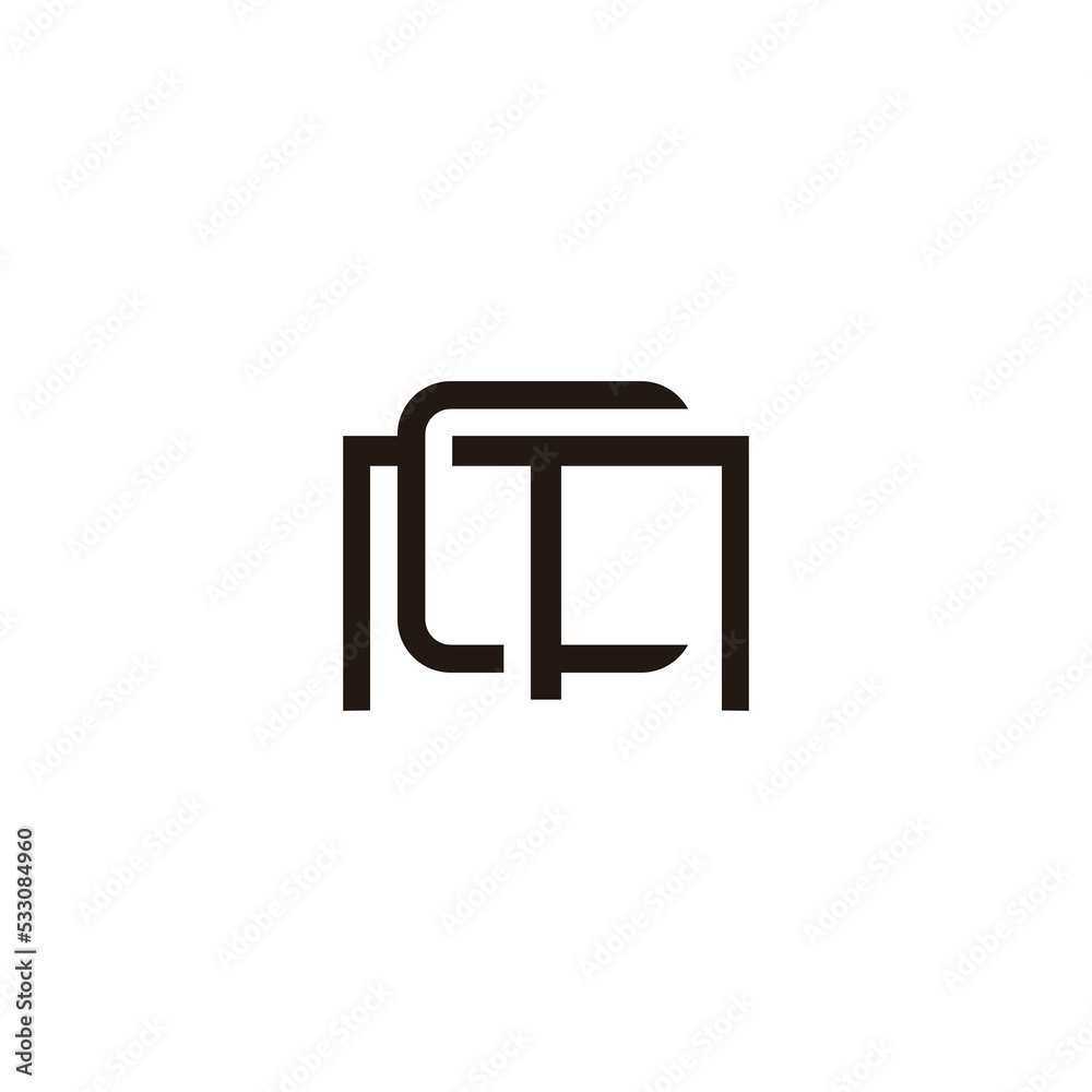 letter mc thin linked line logo vector