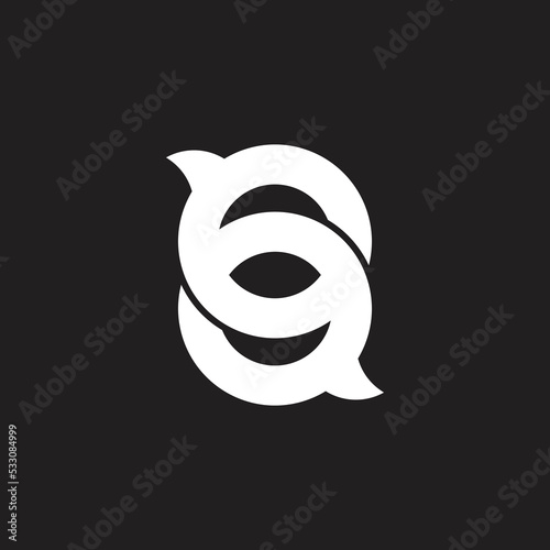 letter oq linked bubble talk logo vector