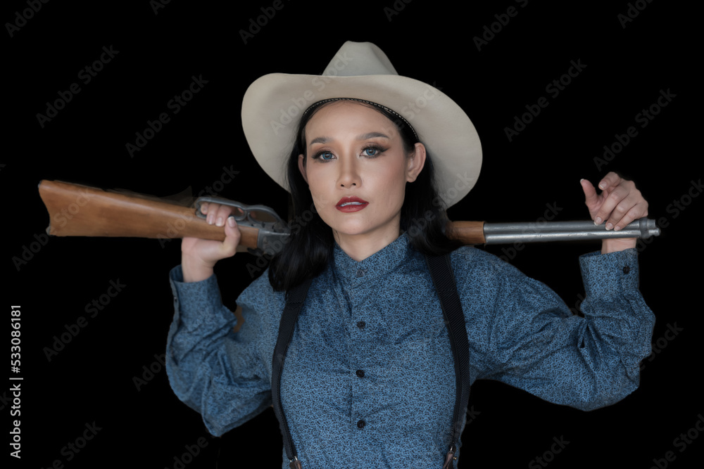 woman with a gun. Portrait Cowgirl theme cowboy with gun woman with a gun. Portrait Cowgirl theme cowboy with gun