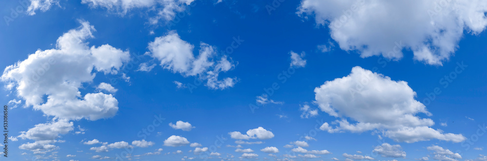 Panorama of a blue sky with white clouds Panorama of a blue sky with white clouds
