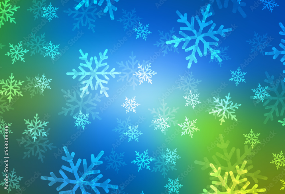 Light Blue, Green vector background in Xmas style. Light Blue, Green vector background in Xmas style.