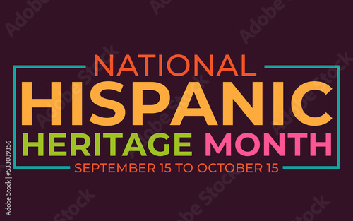 National Hispanic Heritage Month is from September 15 to October 15 Background. Hispanic and Latino American culture. Celebrate annually in the United States.