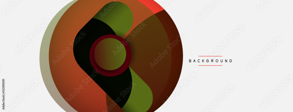 Fototapeta premium Creative geometric wallpaper. Minimal abstract background. Circles composition vector illustration for wallpaper banner background or landing page