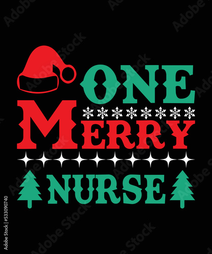 One merry nurse christmas t shirt design photo