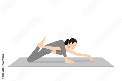 Lizard Pose Variation Holding Back Foot, Utthan Pristhasana Variation Holding Back Foot