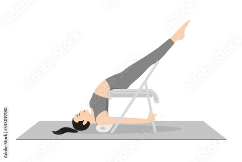 Supported Shoulderstand Pose Chair, Salamba Sarvangasana Pose Chair