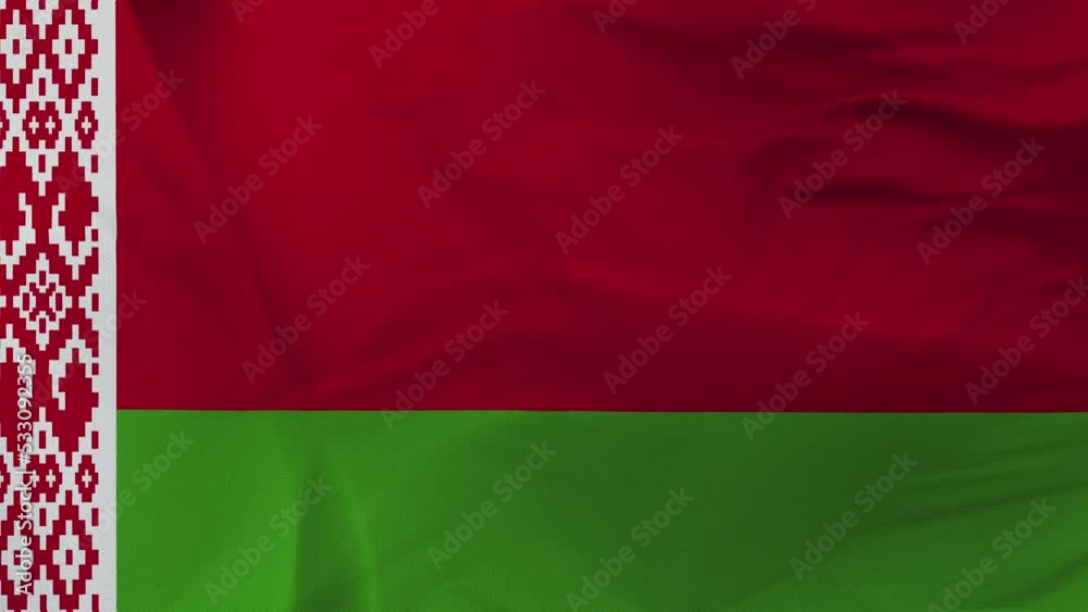 Gros plan 3d video 4k du drapeau Bielorussie