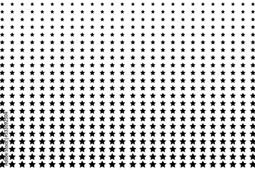 Black white pop art background with halftone stars. Vector illustration.