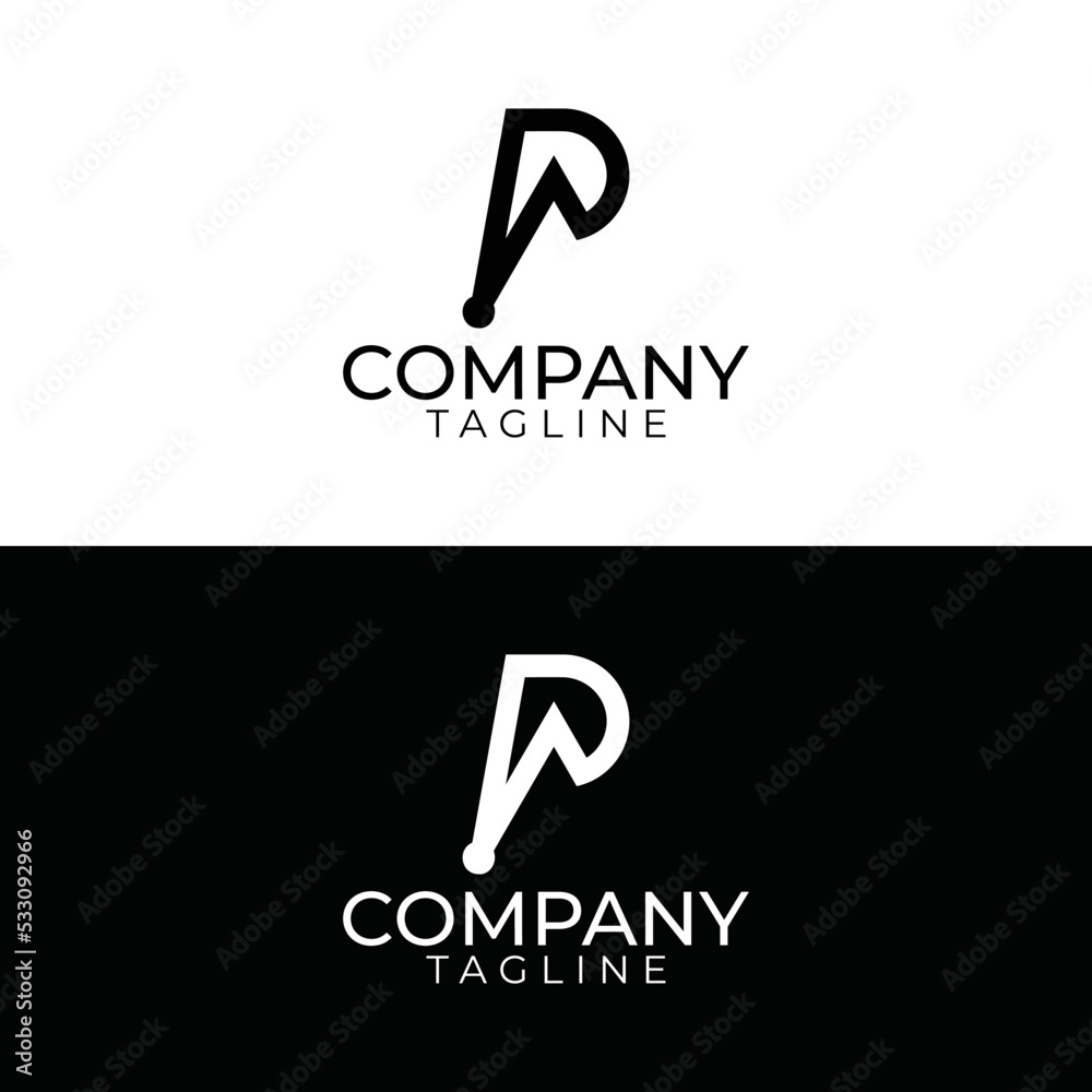 Obraz premium p logo design and premium vector templates