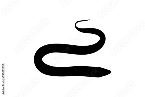 Eel Silhouette for Logo, Pictogram, Website, Apps and or Graphic Design Element. Vector Illustration