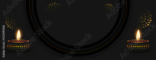 indian festival diwali banner with image or text space