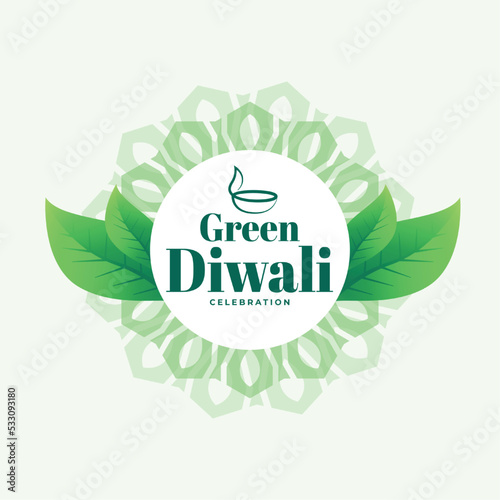 nice eco friendly green diwali background with leaves