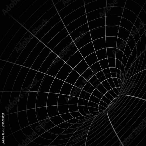Fototapeta Naklejka Na Ścianę i Meble -  abstract 3d wireframe tunnel vector design