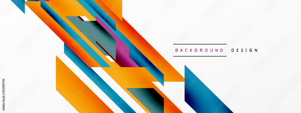 Minimal geometric abstract background. Dynamic 3d lines composition. Trendy techno business template for wallpaper, banner, background or landing Minimal geometric abstract background. Dynamic 3d lines composition. Trendy techno business template for wallpaper, banner, background or landing