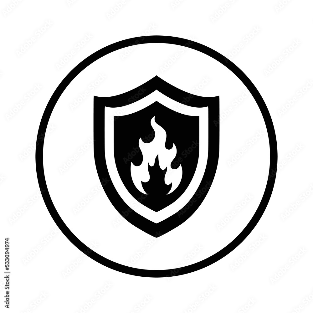 Firewall, fire, security icon. Black vector graphics. Firewall, fire, security icon. Black vector graphics.