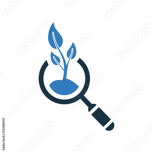 Organic, plants, search icon. Editable vector graphics.