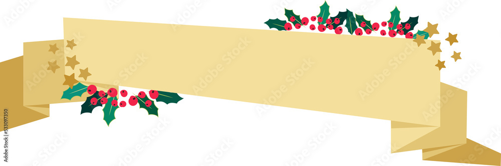 golden paper christmas berry banner