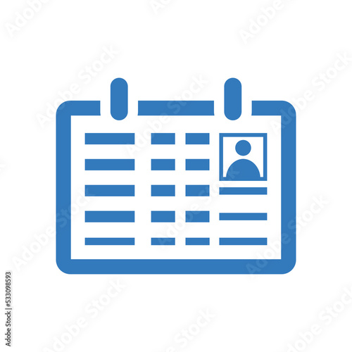 Profile, user, detail, details icon. Blue vector graphics.