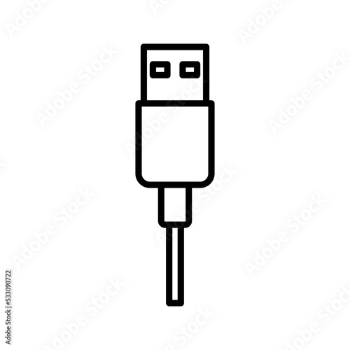 Plug USB cable icon color editable
