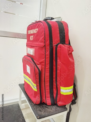 emergency bag for dangerous situations in the hospital room