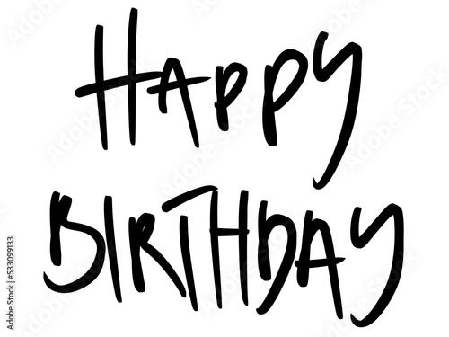 Photography hand drawn happy birthday