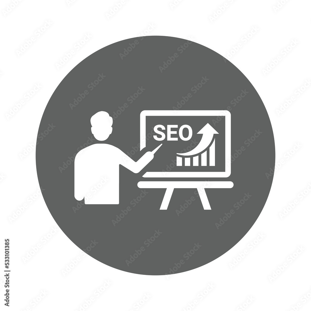 Seo, training, performance icon. Gray vector graphics. Seo, training, performance icon. Gray vector graphics.