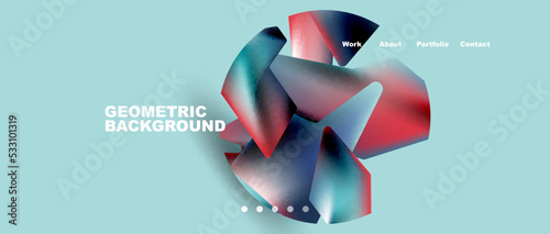 Landing page background template. Abstract geometric shapes composition. Vector illustration for wallpaper, banner, background