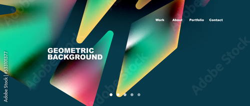 Landing page background template. Abstract geometric shapes composition. Vector illustration for wallpaper, banner, background