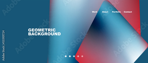 Landing page background template. Abstract geometric shapes composition. Vector illustration for wallpaper, banner, background