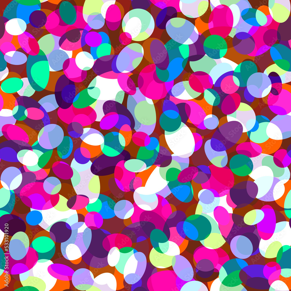 Abstract layered seamless pattern with multicolored ovals Abstract layered seamless pattern with multicolored ovals