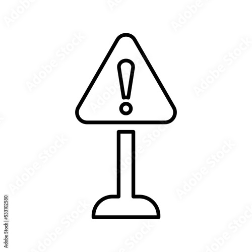 Warning, board, sign line icon. Outline vector.