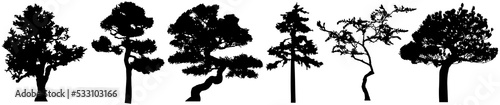 Png silhouette of trees. Isolated eps 10.