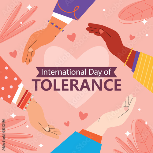 Flat international day for tolerance illustration