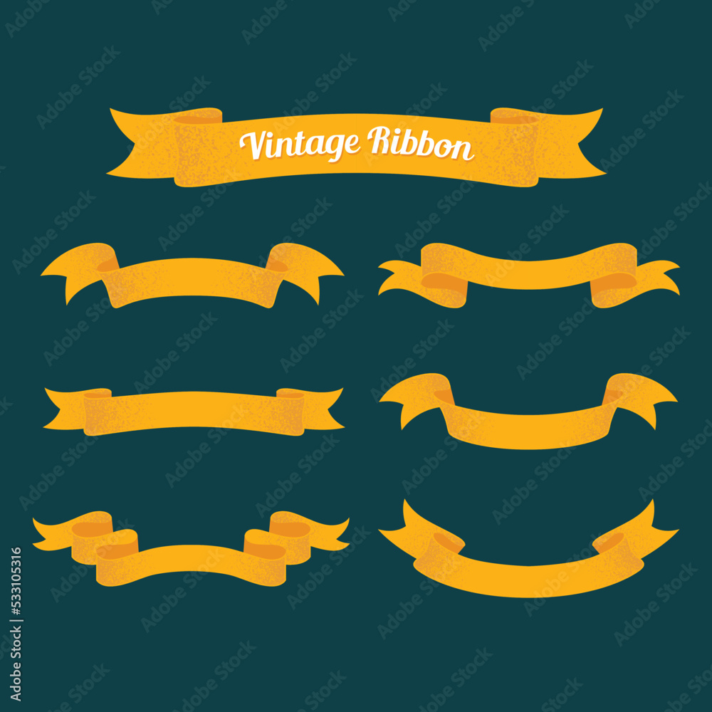 vintage ribbon set. Vector illustration. Stock Vector